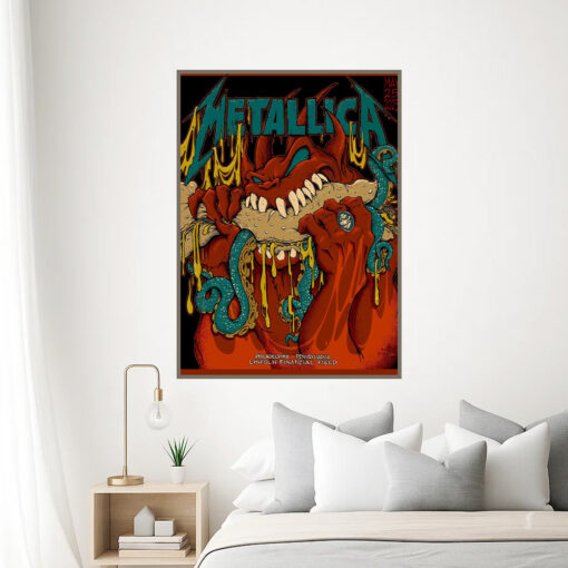 metallica philadelphia poster may 25 2025 m72 tour burger demon canvas wall art 1