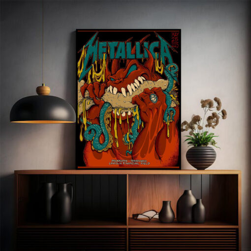 metallica philadelphia poster may 25 2025 m72 tour burger demon canvas wall art 2