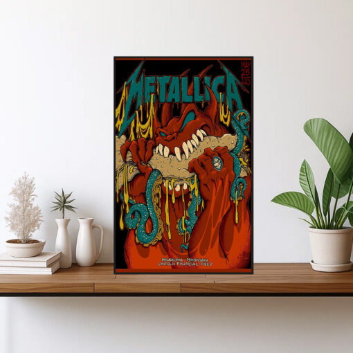 metallica philadelphia poster may 25 2025 m72 tour burger demon canvas wall art1