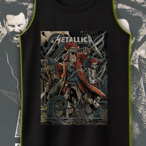 metallica pirate skeleton tank top m72 tour tampa june 6 2025 raymond james stadium official merch 1