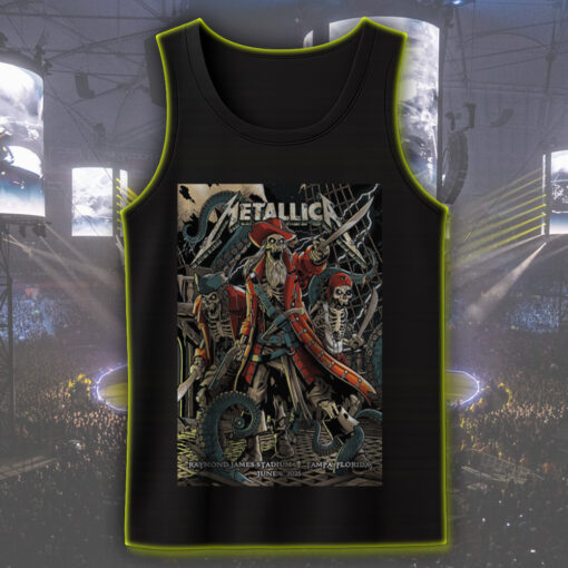 metallica pirate skeleton tank top m72 tour tampa june 6 2025 raymond james stadium official merch