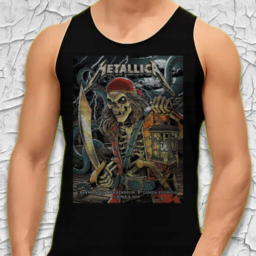 metallica pirate skeleton tank top m72 tour tampa june 8 2025 raymond james stadium official merch 2