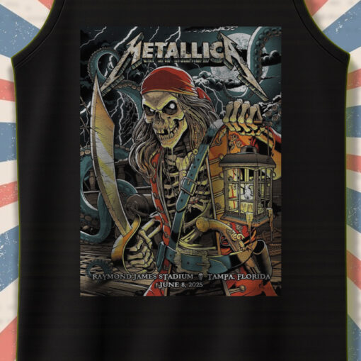 metallica pirate skeleton tank top m72 tour tampa june 8 2025 raymond james stadium official merch 4