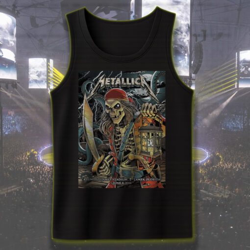 metallica pirate skeleton tank top m72 tour tampa june 8 2025 raymond james stadium official merch