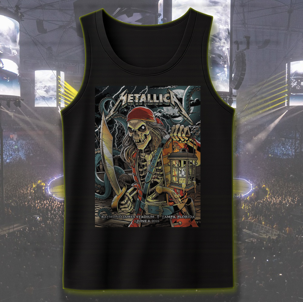 metallica pirate skeleton tank top m72 tour tampa june 8 2025 raymond james stadium official merch