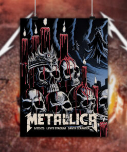 metallica santa clara live poster 2025 at levis stadium blood reign drop art posters canvas print