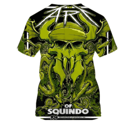 metallica squindo art shirt 3d aop skull tentacle green demon painter tee 2