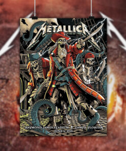 metallica tampa concert poster canvas m72 tour june 6 2025 pirate skeleton captain art raymond james stadium