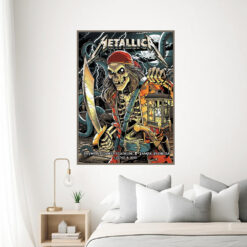 metallica tampa concert poster canvas m72 tour june 8 2025 pirate skeleton kraken art raymond james stadium 1