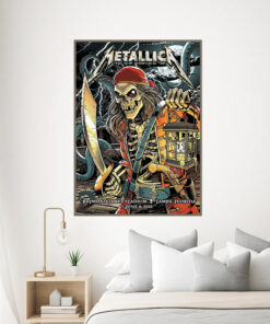 metallica tampa concert poster canvas m72 tour june 8 2025 pirate skeleton kraken art raymond james stadium 1