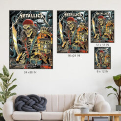 metallica tampa concert poster canvas m72 tour june 8 2025 pirate skeleton kraken art raymond james stadium