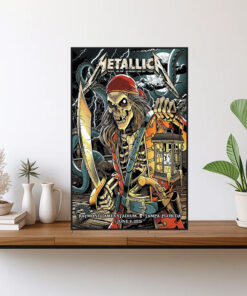 metallica tampa concert poster canvas m72 tour june 8 2025 pirate skeleton kraken art raymond james stadium1