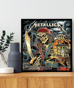 metallica tampa concert poster m72 tour june 8 2025 pirate skeleton kraken art raymond james stadium canvas 1