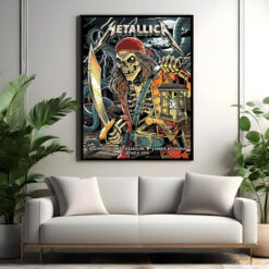 metallica tampa concert poster m72 tour june 8 2025 pirate skeleton kraken art raymond james stadium canvas