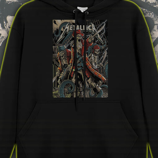 metallica tampa hoodie june 6 2025 m72 world tour pirate skeleton kraken design raymond james stadium 1