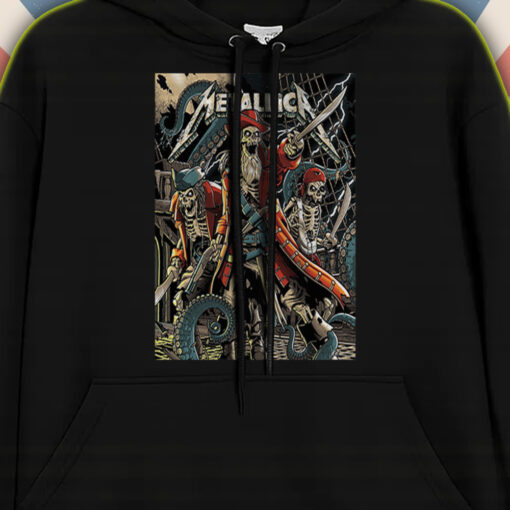metallica tampa hoodie june 6 2025 m72 world tour pirate skeleton kraken design raymond james stadium 2