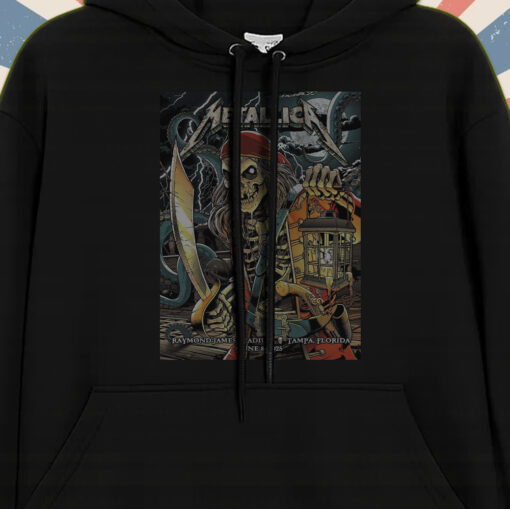 metallica tampa hoodie june 8 2025 m72 world tour pirate skeleton kraken design raymond james stadium 1