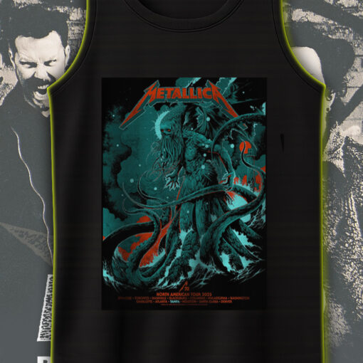metallica tank top m72 tour 2025 north america tentacle monster artwork official concert merch 1