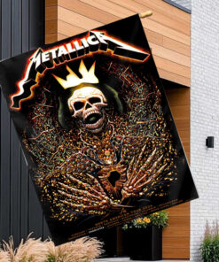 metallica tour flag 2025 north american cities skeleton king crown design m72 world tour banner 1