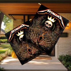 metallica tour flag 2025 north american cities skeleton king crown design m72 world tour banner