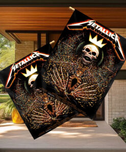 metallica tour flag 2025 north american cities skeleton king crown design m72 world tour banner