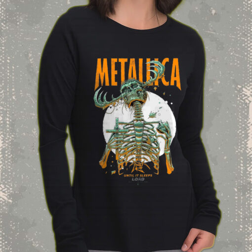 metallica until it sleeps long sleeve load era design skeleton reaper tour art 2025 3