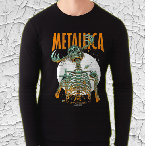 metallica until it sleeps long sleeve load era design skeleton reaper tour art 2025 4