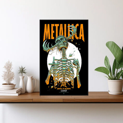 metallica until it sleeps poster load album era skeleton reaper canvas print 2025 art by luke preece 1