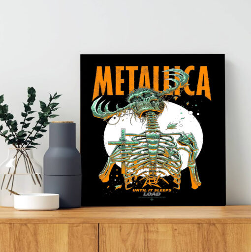 metallica until it sleeps poster load album era skeleton reaper canvas print 2025 art by luke preece 1