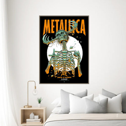metallica until it sleeps poster load album era skeleton reaper canvas print 2025 art by luke preece 3