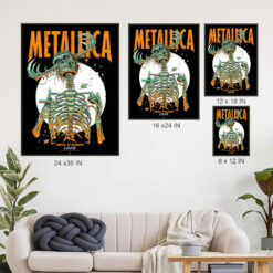 metallica until it sleeps poster load album era skeleton reaper canvas print 2025 art by luke preece