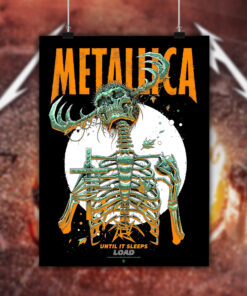 metallica until it sleeps poster load album era skeleton reaper canvas print 2025 art by luke preece