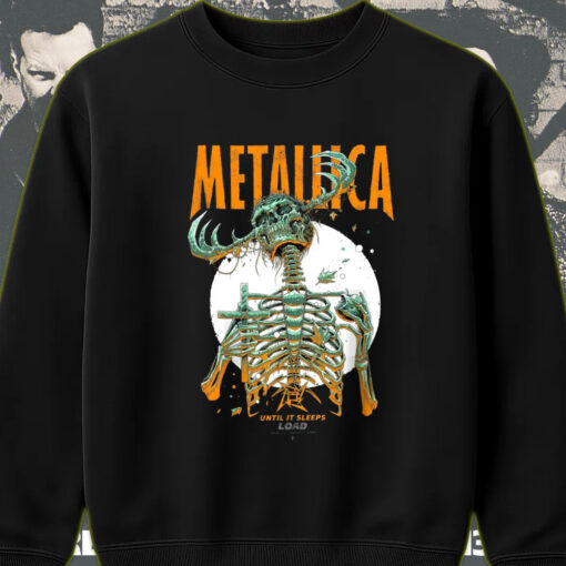 metallica until it sleeps sweatshirt load era reaper skeleton art 2025 collectible concert style 1