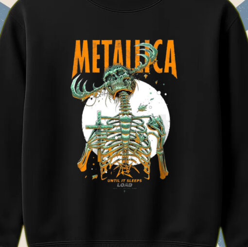 metallica until it sleeps sweatshirt load era reaper skeleton art 2025 collectible concert style 2