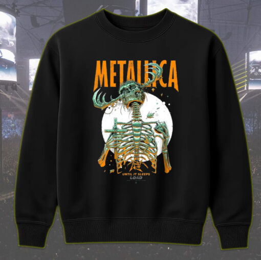 metallica until it sleeps sweatshirt load era reaper skeleton art 2025 collectible concert style