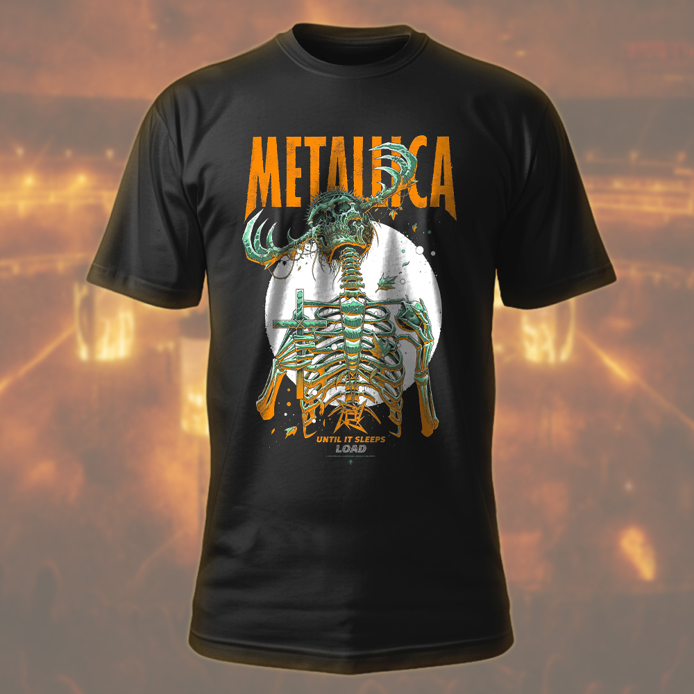 metallica until it sleeps t shirt load era tour design skeleton reaper art limited edition 2025 merch 1