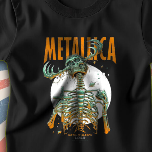 metallica until it sleeps t shirt load era tour design skeleton reaper art limited edition 2025 merch 4