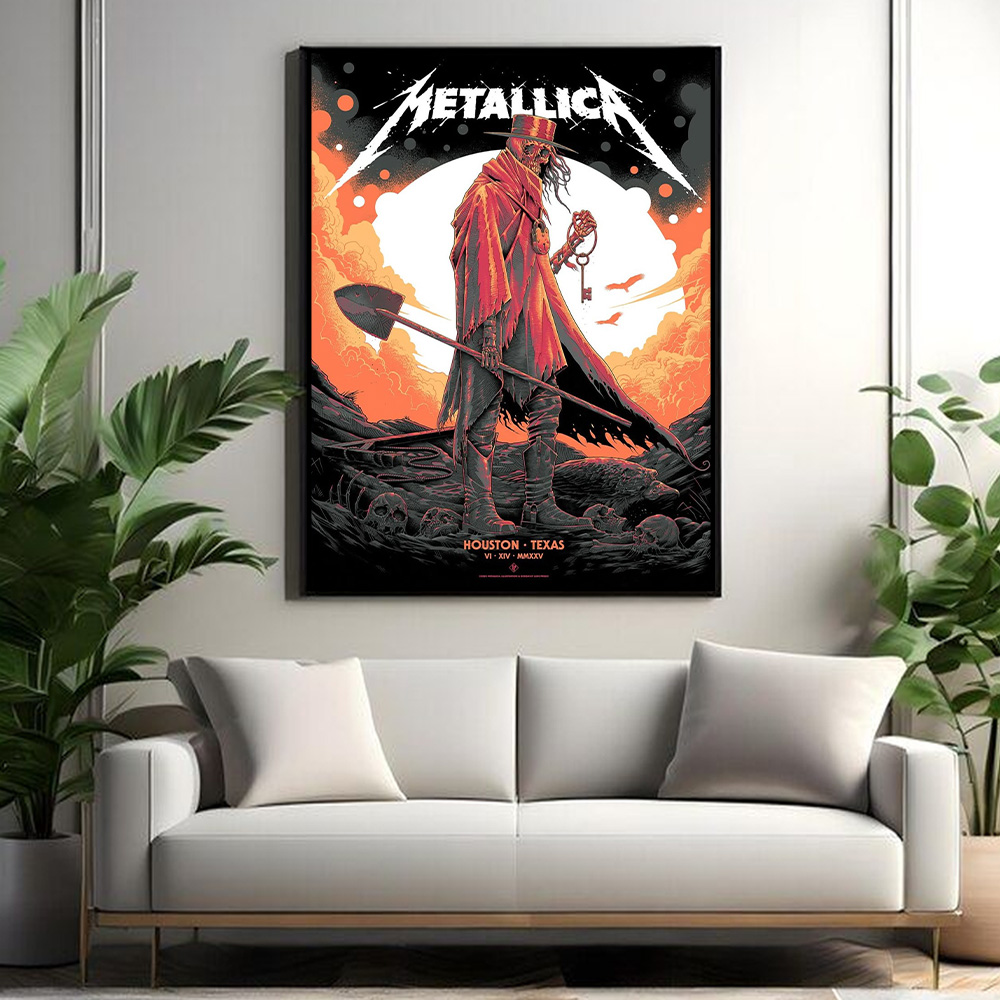 metallica wall art poster m72 tour houston june 14 2025 nrg stadium death reaper design 11