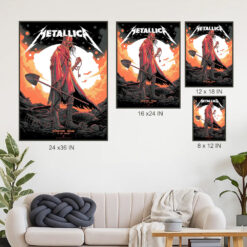 metallica wall art poster m72 tour houston june 14 2025 nrg stadium death reaper design