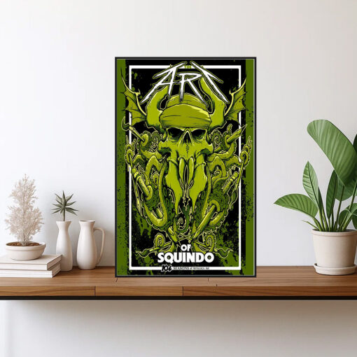 metallica x squindo poster 104 seasons of art limited edition skull tentacles canvas print 1