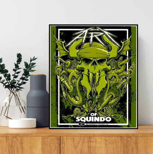 metallica x squindo poster 104 seasons of art limited edition skull tentacles canvas print 1
