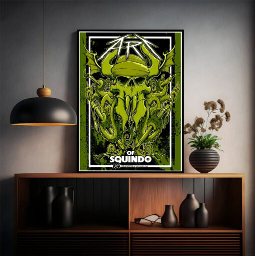 metallica x squindo poster 104 seasons of art limited edition skull tentacles canvas print 2