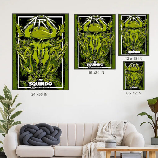 metallica x squindo poster 104 seasons of art limited edition skull tentacles canvas print