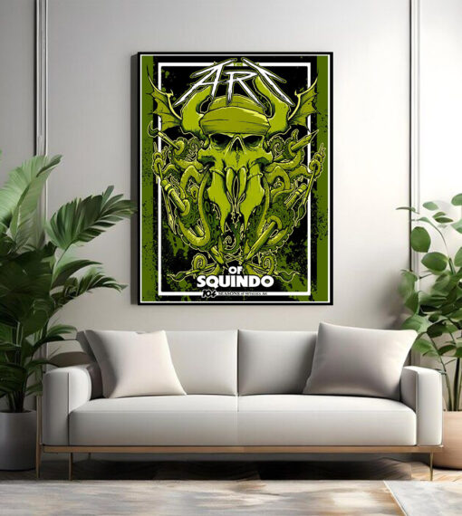 metallica x squindo poster 104 seasons of art limited edition skull tentacles canvas print