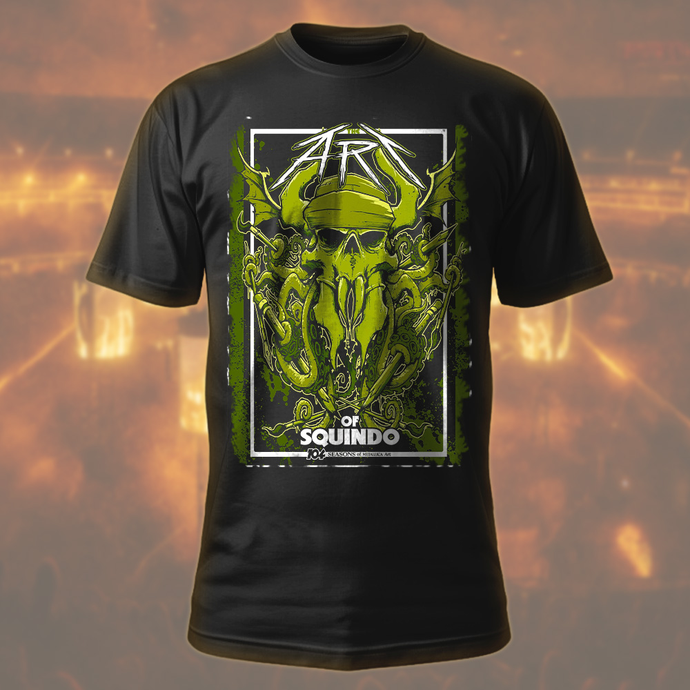 the art of squindo 2025 limited edition t shirt metallica bay area exhibit 104 seasons artist drop 1