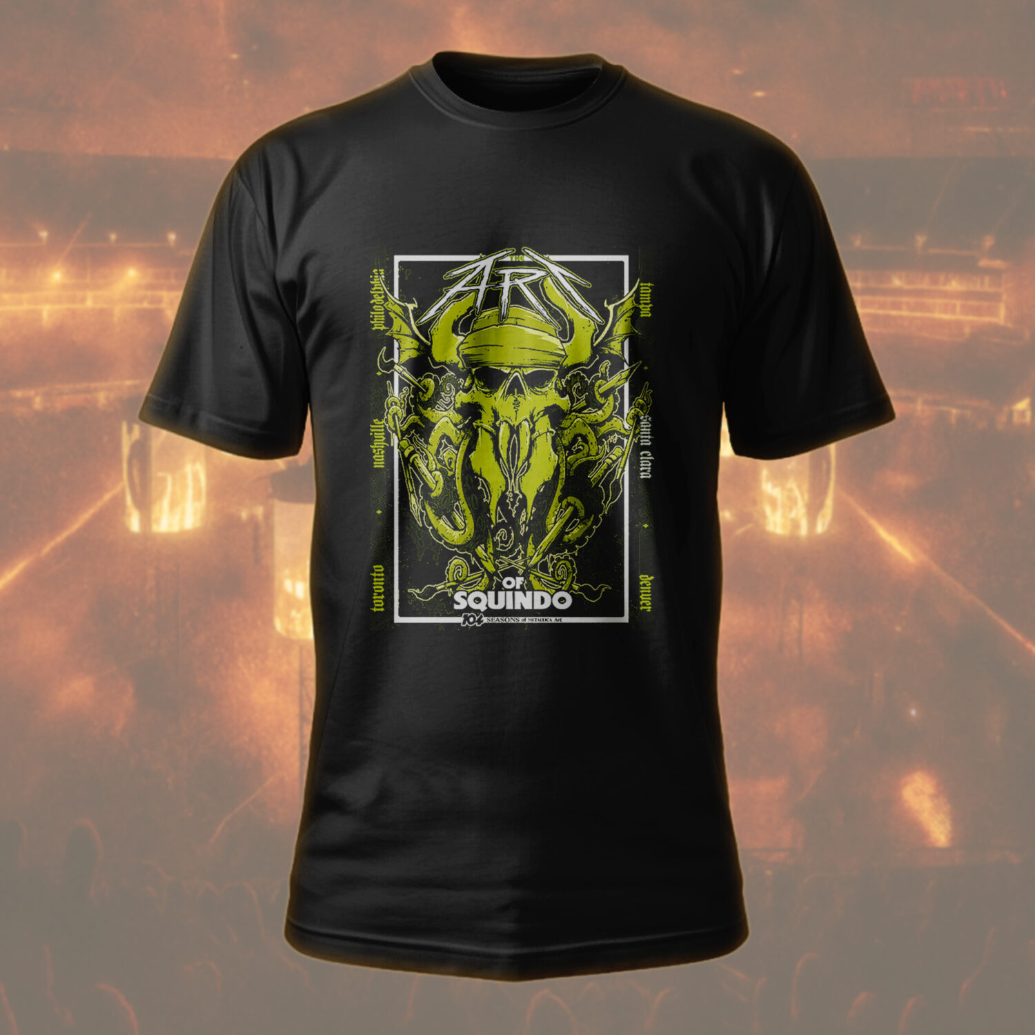 the art of squindo 2025 limited edition t shirt metallica bay area exhibit 104 seasons artist drop