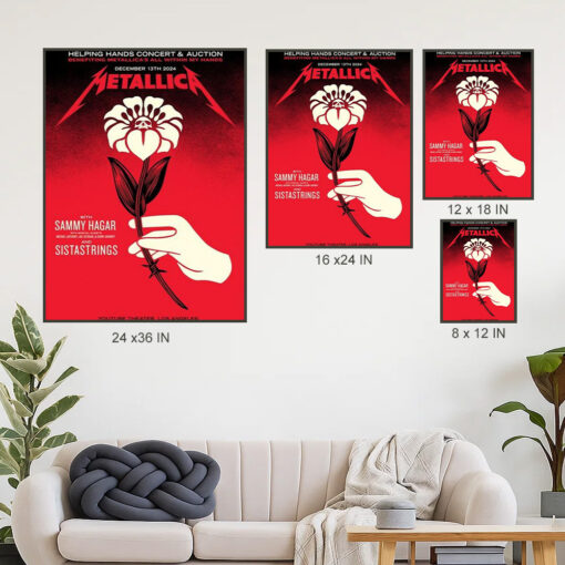 metallica 2024 helping hands concert poster limited edition charity art print 4