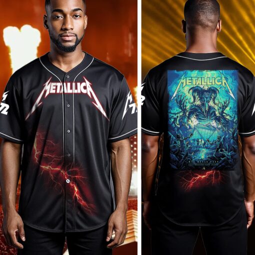 metallica atlanta 2025 baseball jersey demon storm at mercedes benz stadium 2