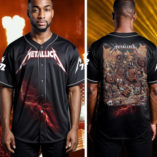 metallica baseball jersey bear rider denver 2025 mile high fury edition 2