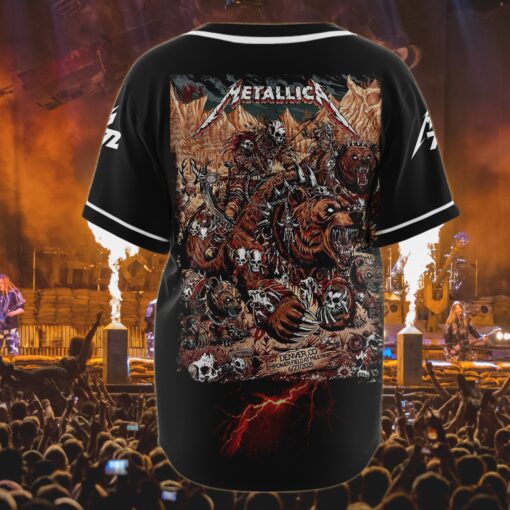 metallica baseball jersey bear rider denver 2025 mile high fury edition 3